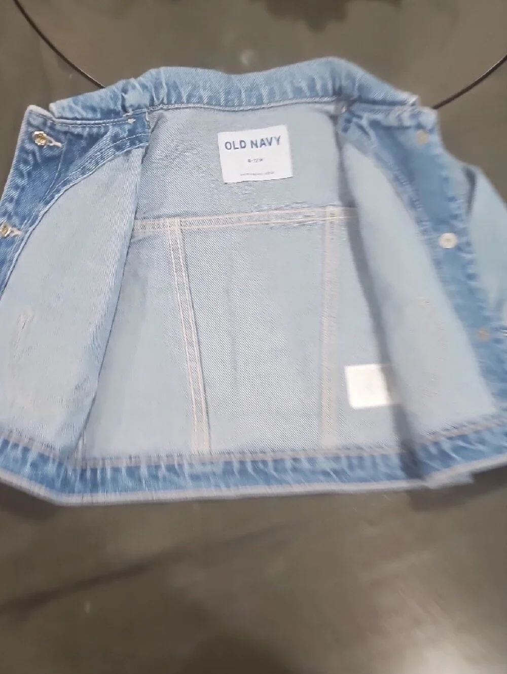 Old Navy Girls Light Blue Denim Jacket with Heart Pockets